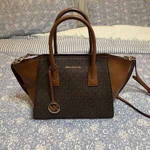 Michael Kors Dark Brown and Tan Satchel